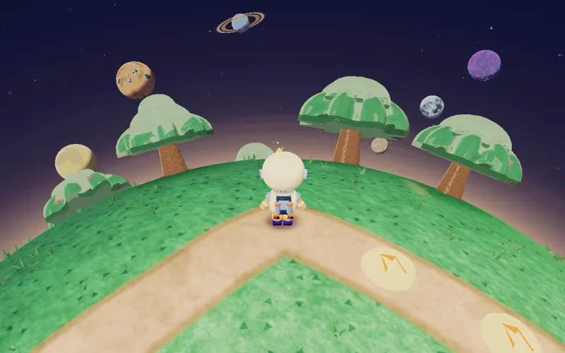 A path across Little Orbit beneath neighboring planets